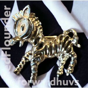 Bundle Sale 3 for $15 | Gold Tone Zebra Brooch